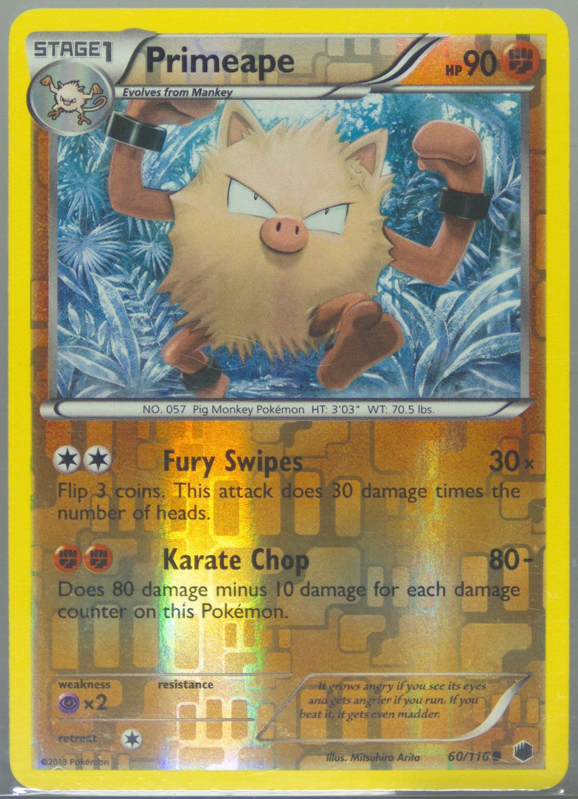 Primeape-Reverse Foil (60) 2013 Pokemon Black & White Plasma Freeze