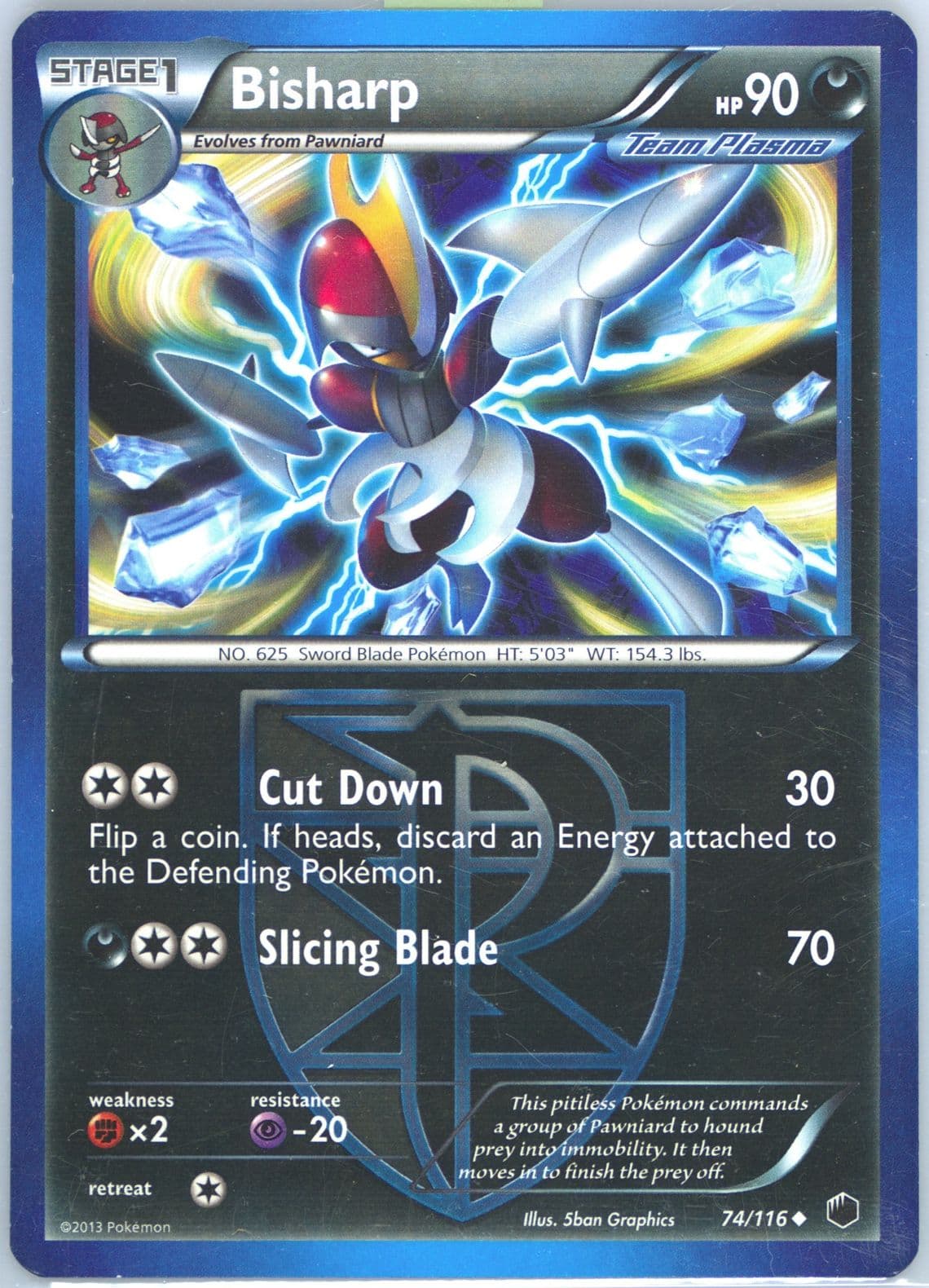 Bisharp (74) 2013 Pokemon Black & White Plasma Freeze