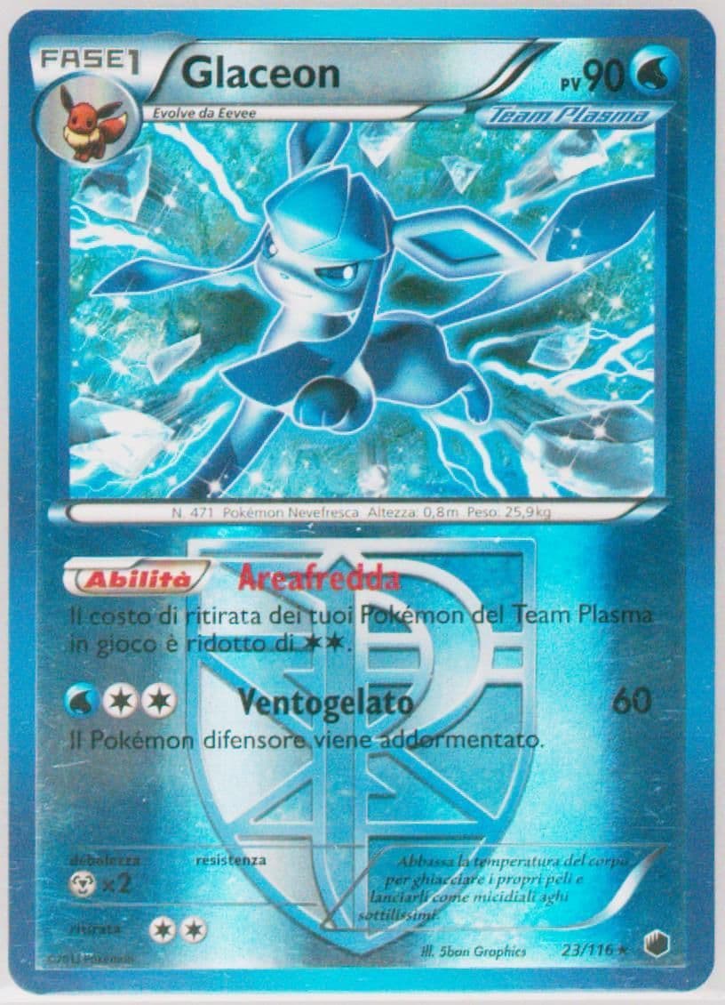 Glaceon-Reverse Foil Italian (23) 2013 Pokemon Black & White Plasma Freeze