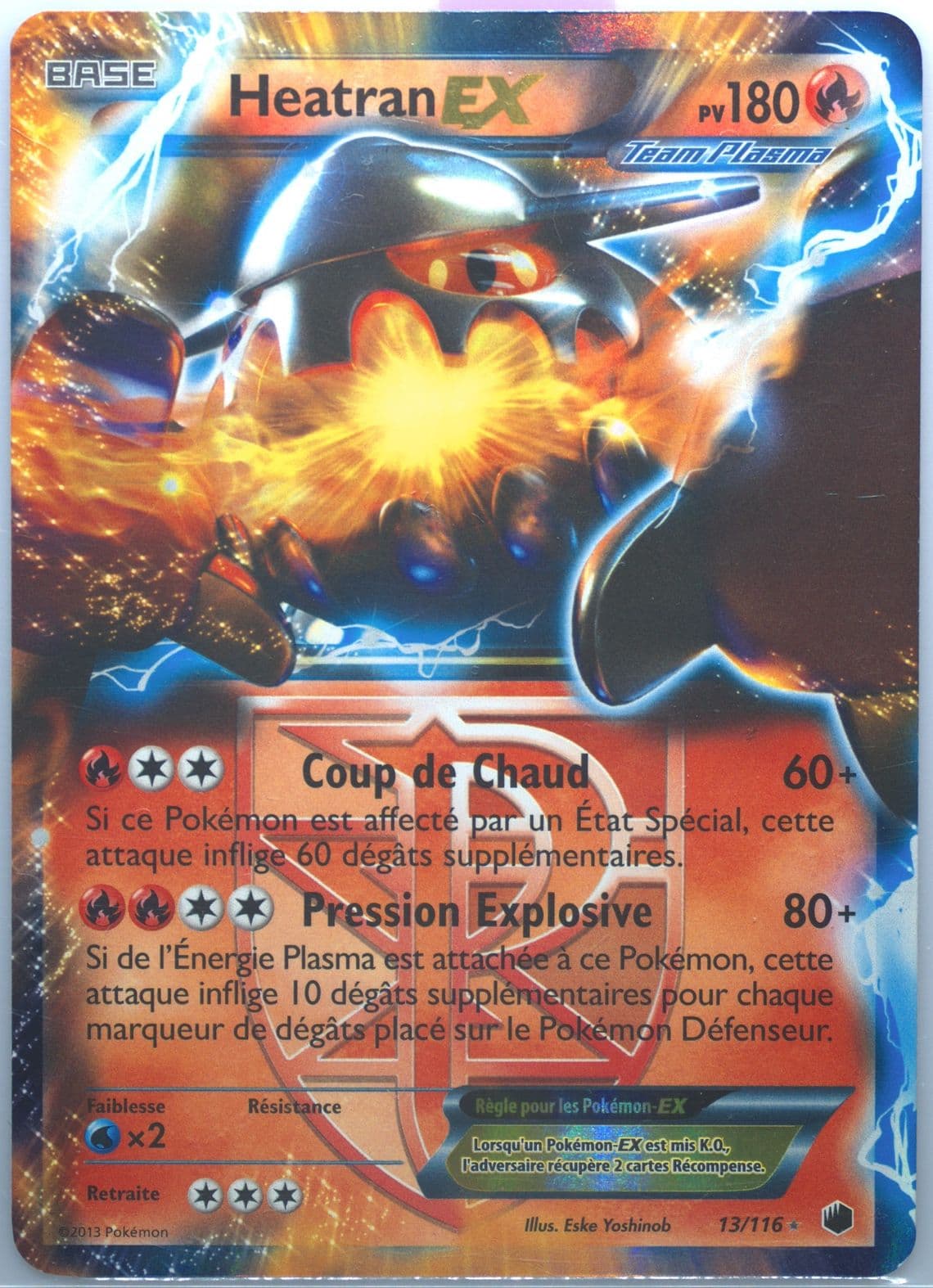 Heatran EX French (13) 2013 Pokemon Black & White Plasma Freeze