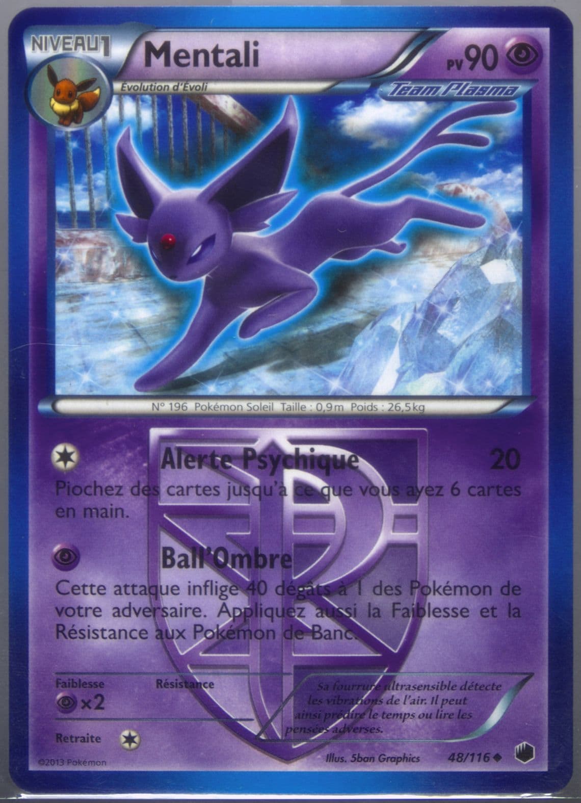 Mentali French (48) 2013 Pokemon Black & White Plasma Freeze