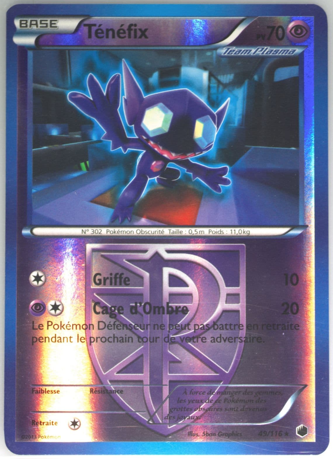 Tenefix-Reverse Foil French (49) 2013 Pokemon Black & White Plasma Freeze