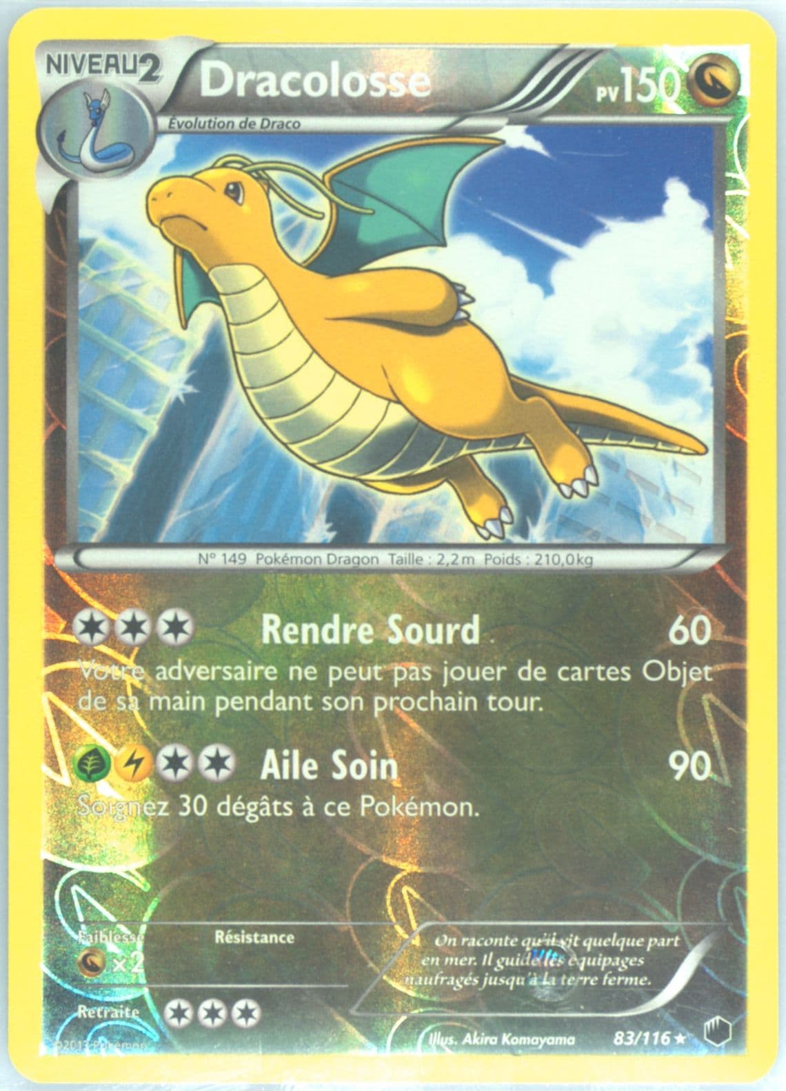 Dracolosse-Reverse Foil French (83) 2013 Pokemon Black & White Plasma Freeze