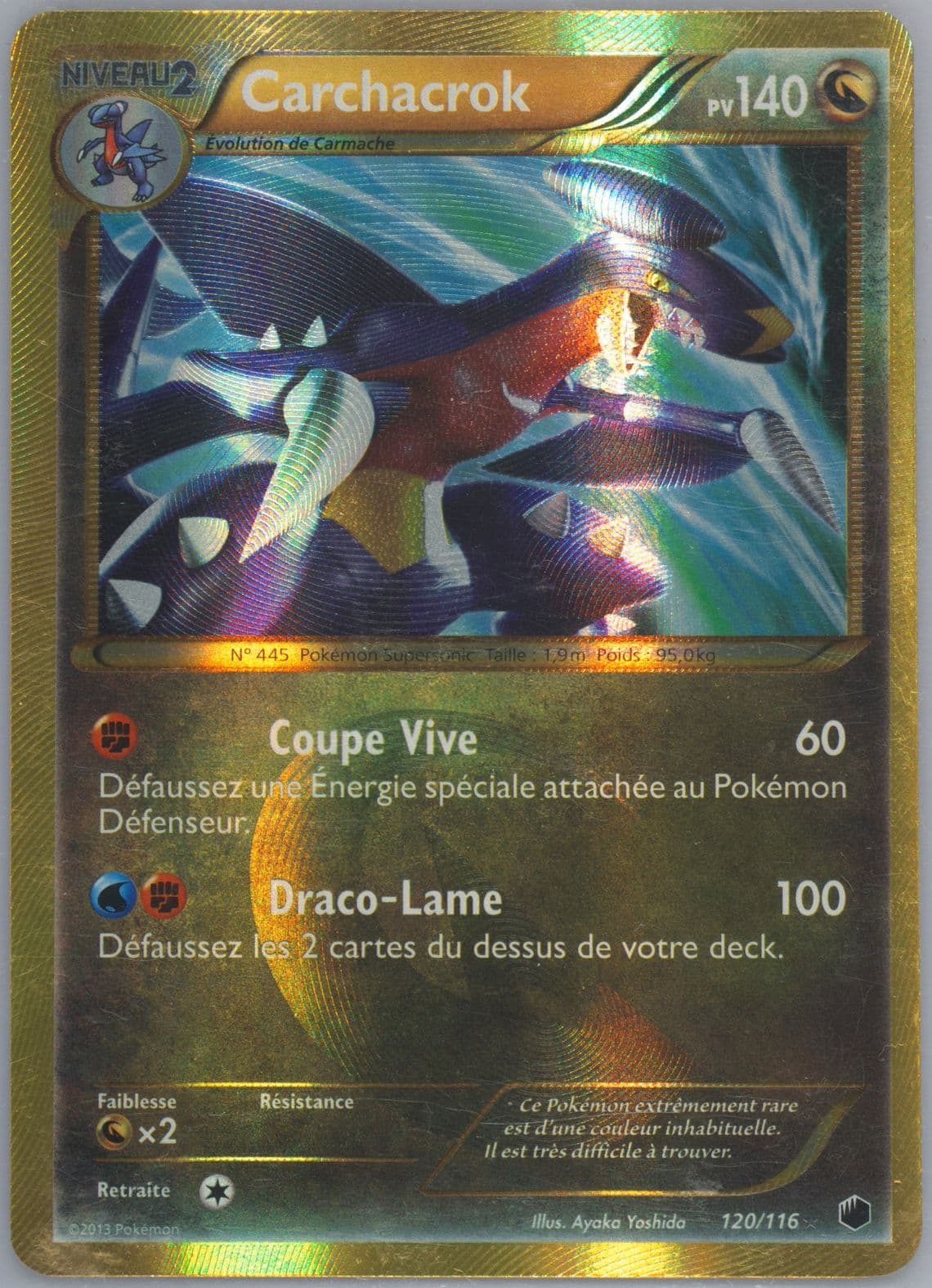 Carchacrok French (120) 2013 Pokemon Black & White Plasma Freeze