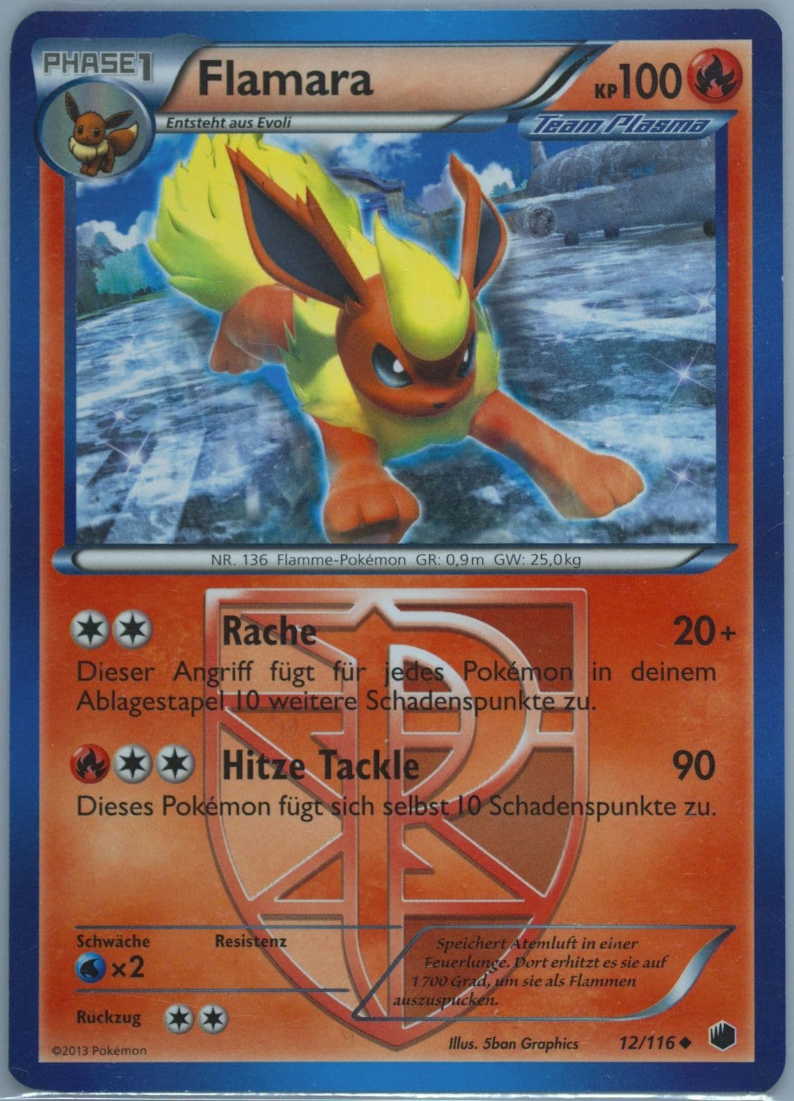 Flamara German (12) 2013 Pokemon Black & White Plasma Freeze