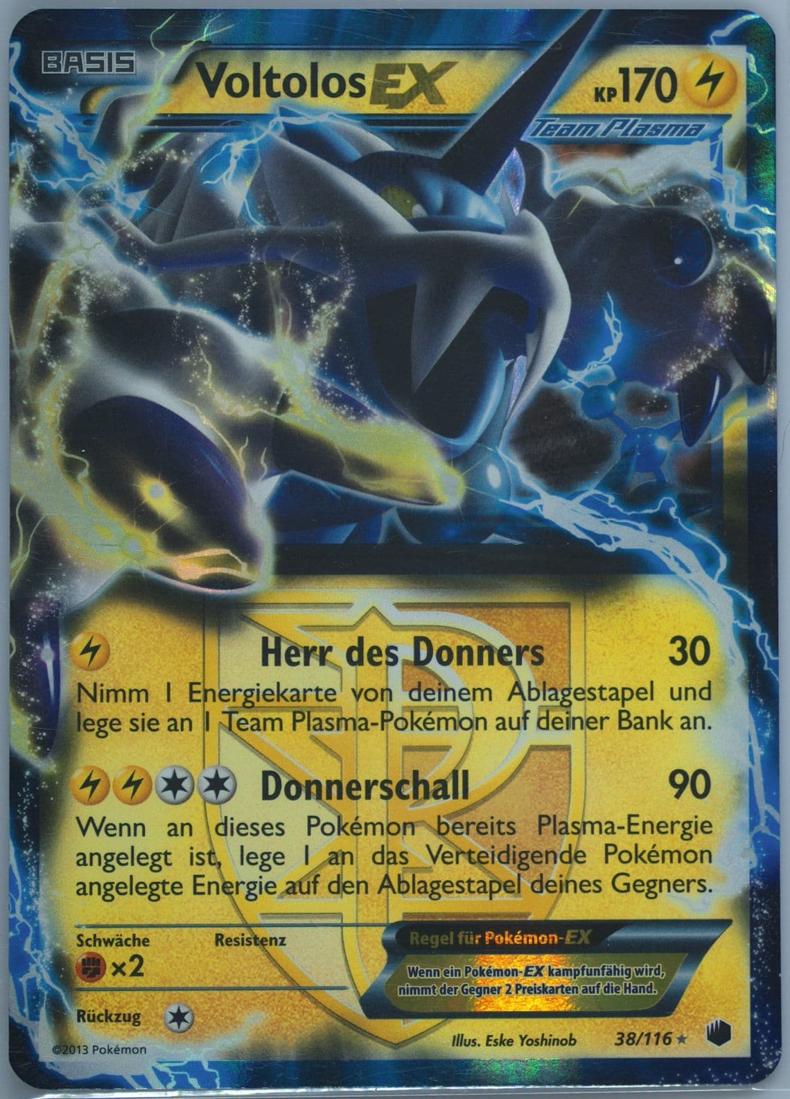 Voltolos EX German (38) 2013 Pokemon Black & White Plasma Freeze