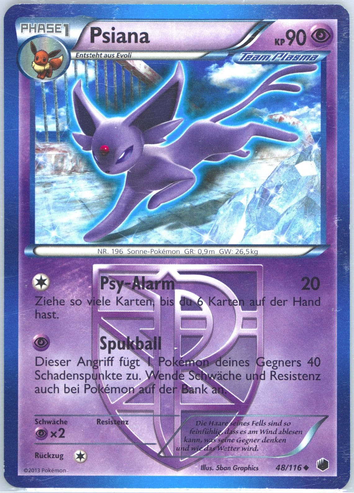 Psiana German (48) 2013 Pokemon Black & White Plasma Freeze