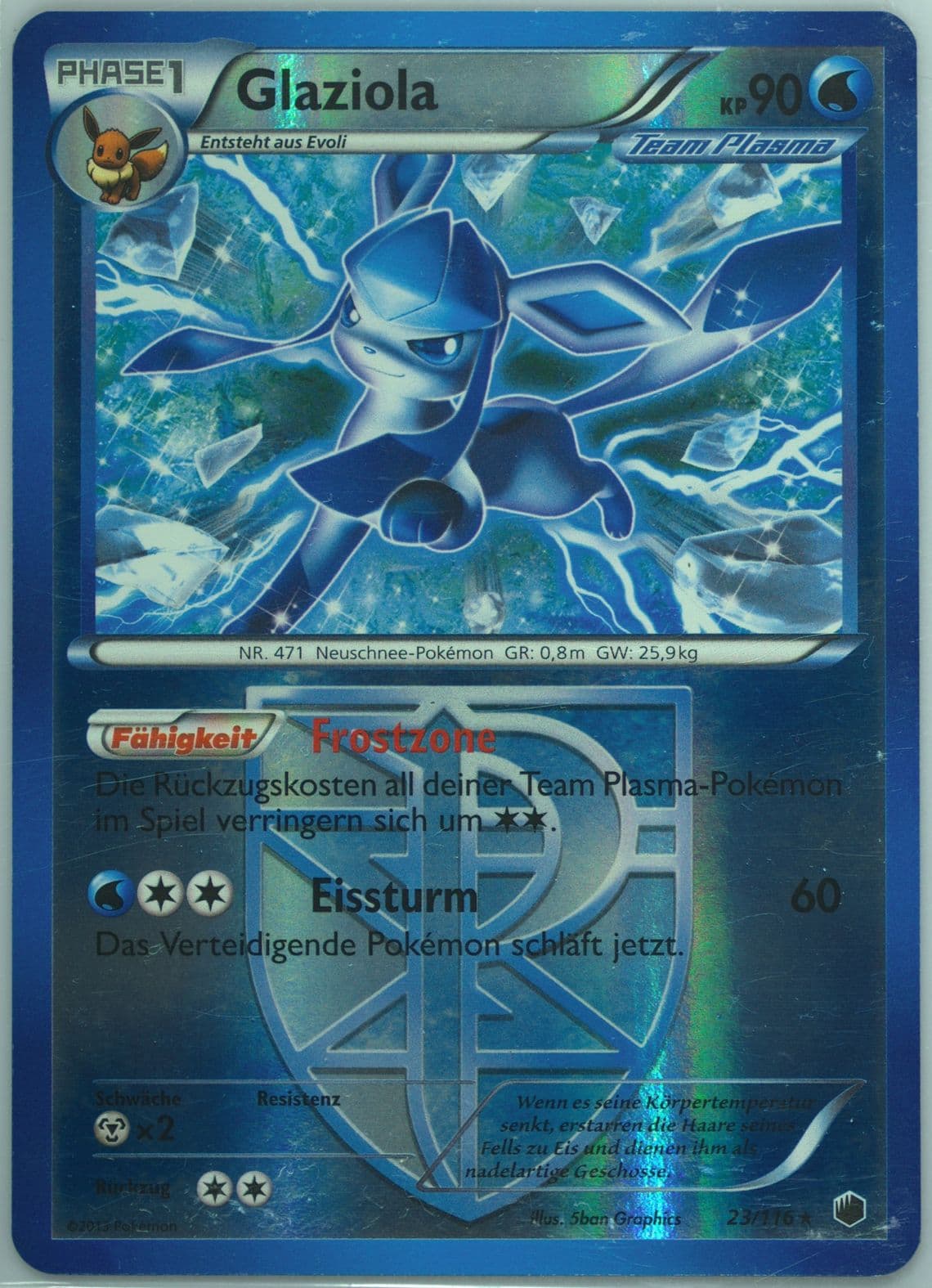 Glaziola-Reverse Foil German (23) 2013 Pokemon Black & White Plasma Freeze