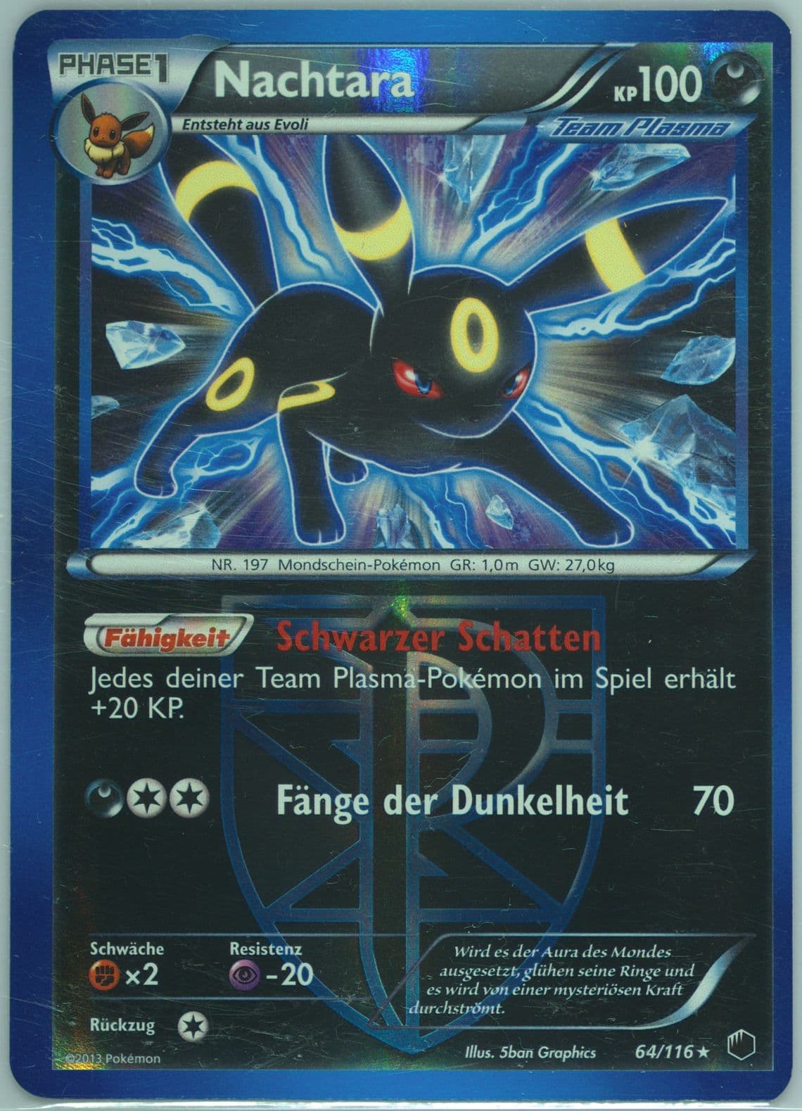 Nachtara-Reverse Foil German (64) 2013 Pokemon Black & White Plasma Freeze