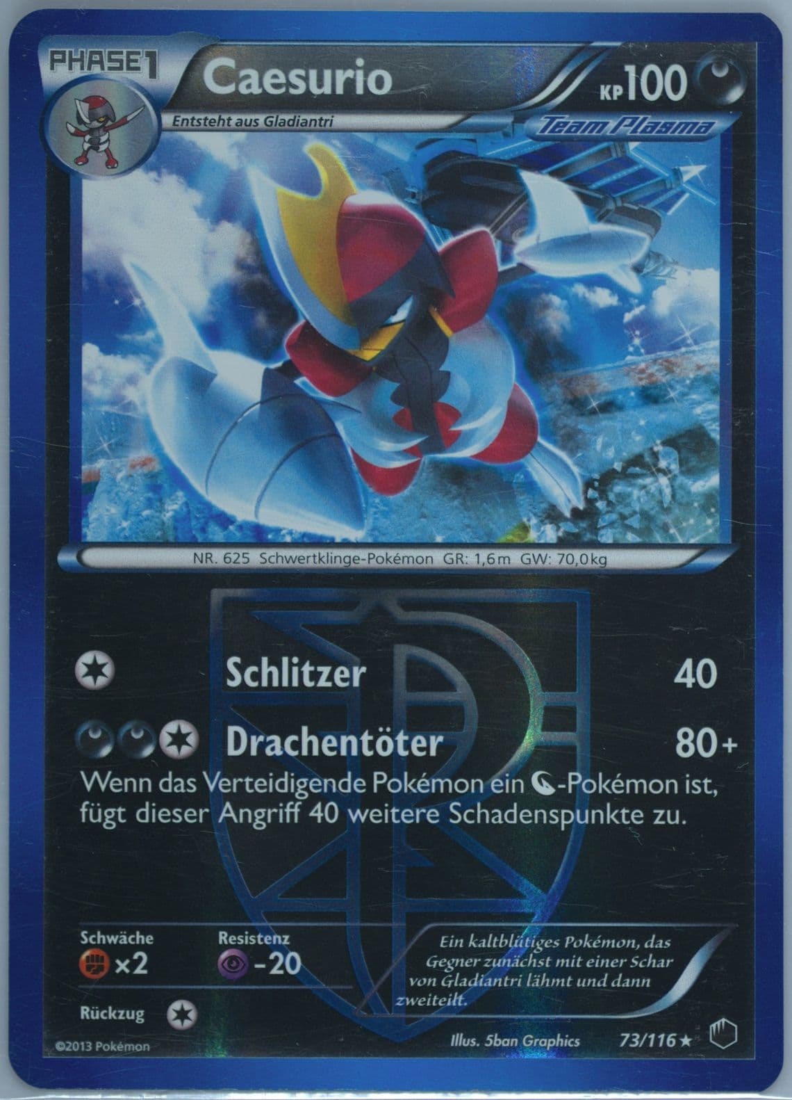 Caesurio-Reverse Foil German (73) 2013 Pokemon Black & White Plasma Freeze