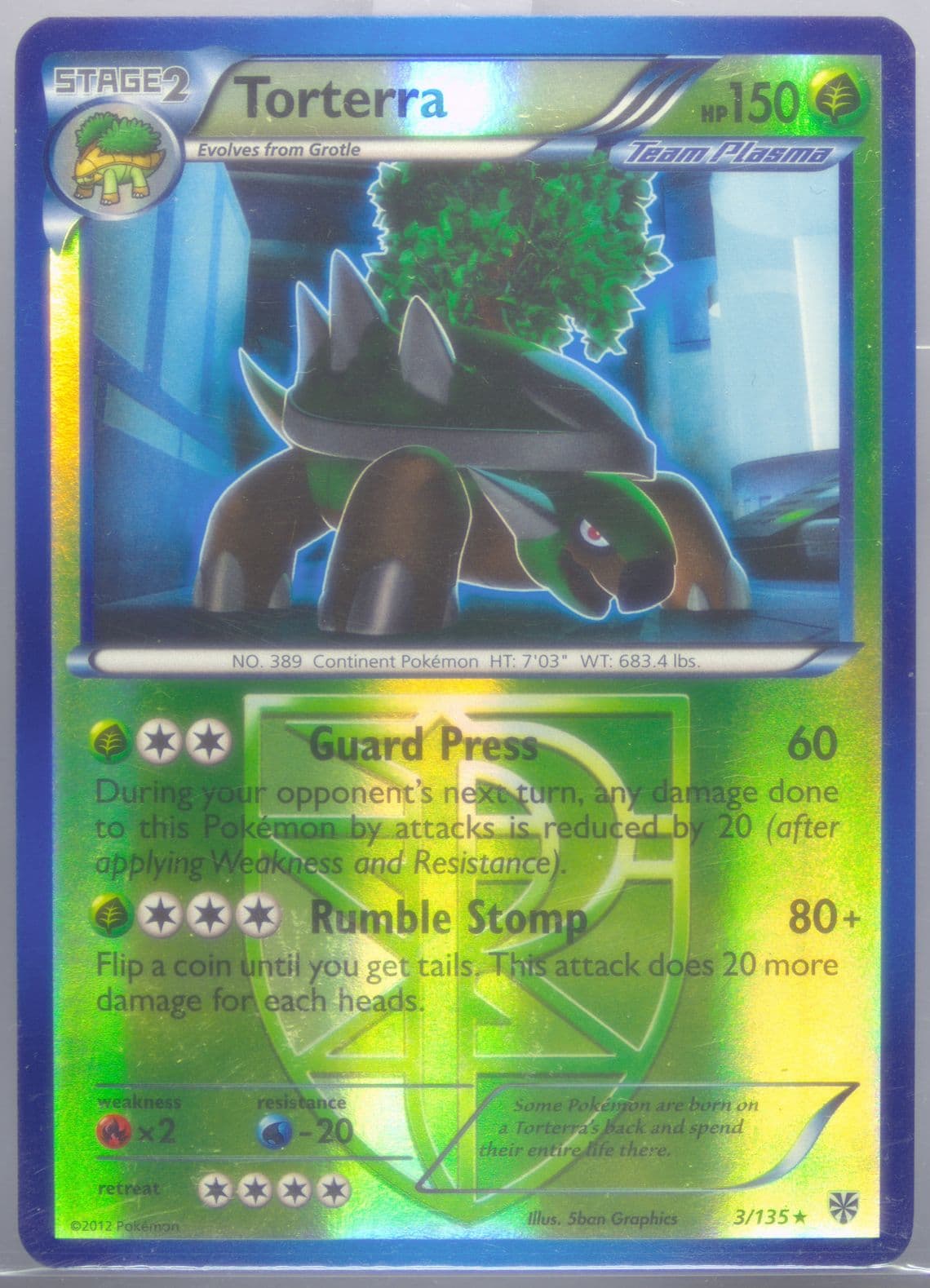 Torterra (3) 2013 Pokemon Black & White Plasma Storm