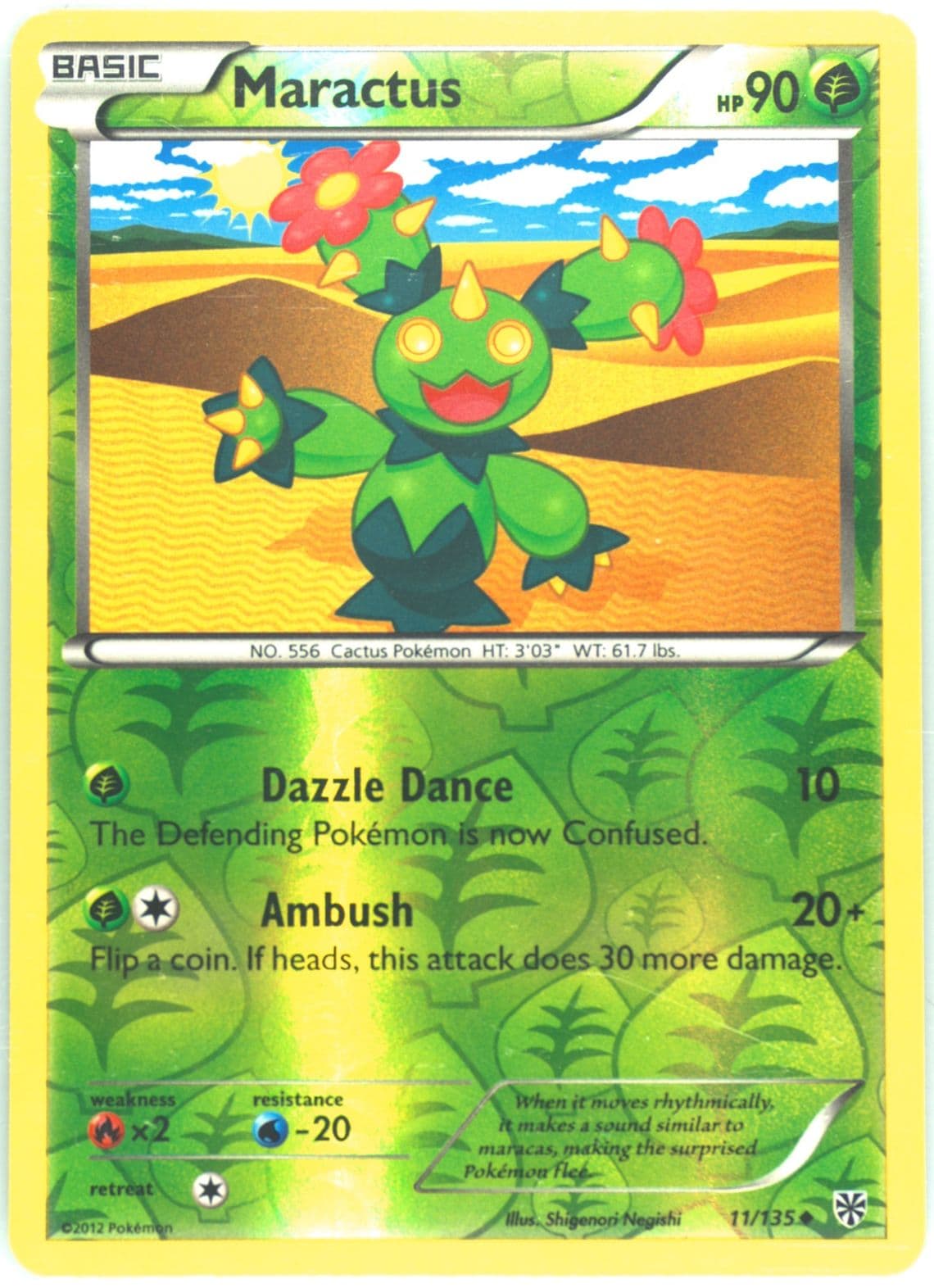 Maractus-Reverse Foil (11) 2013 Pokemon Black & White Plasma Storm