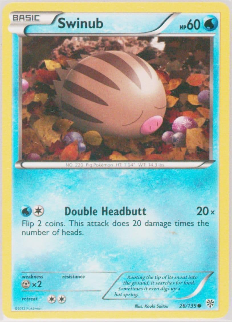 Swinub (26) 2013 Pokemon Black & White Plasma Storm