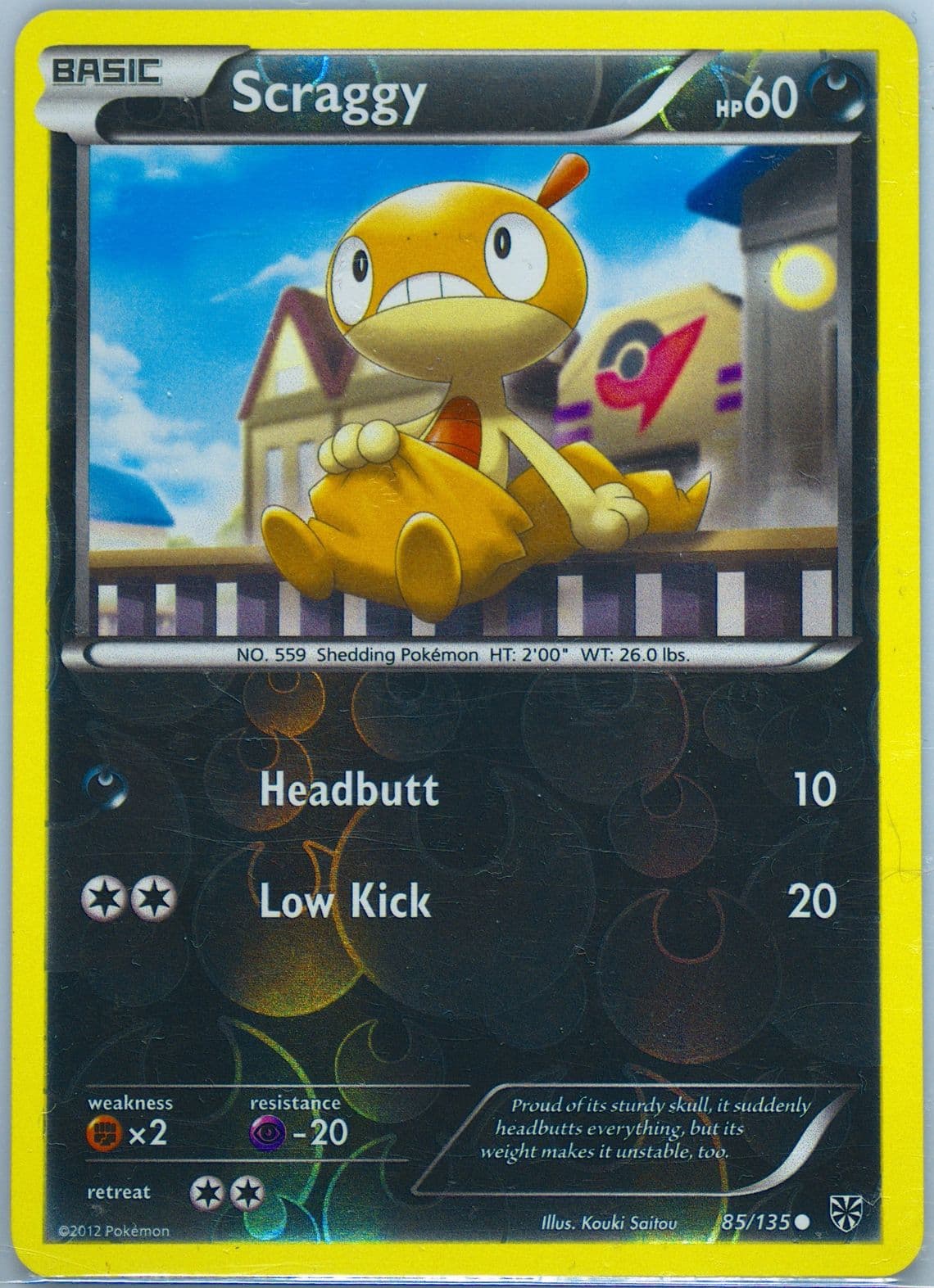 Scraggy-Reverse Foil (85) 2013 Pokemon Black & White Plasma Storm