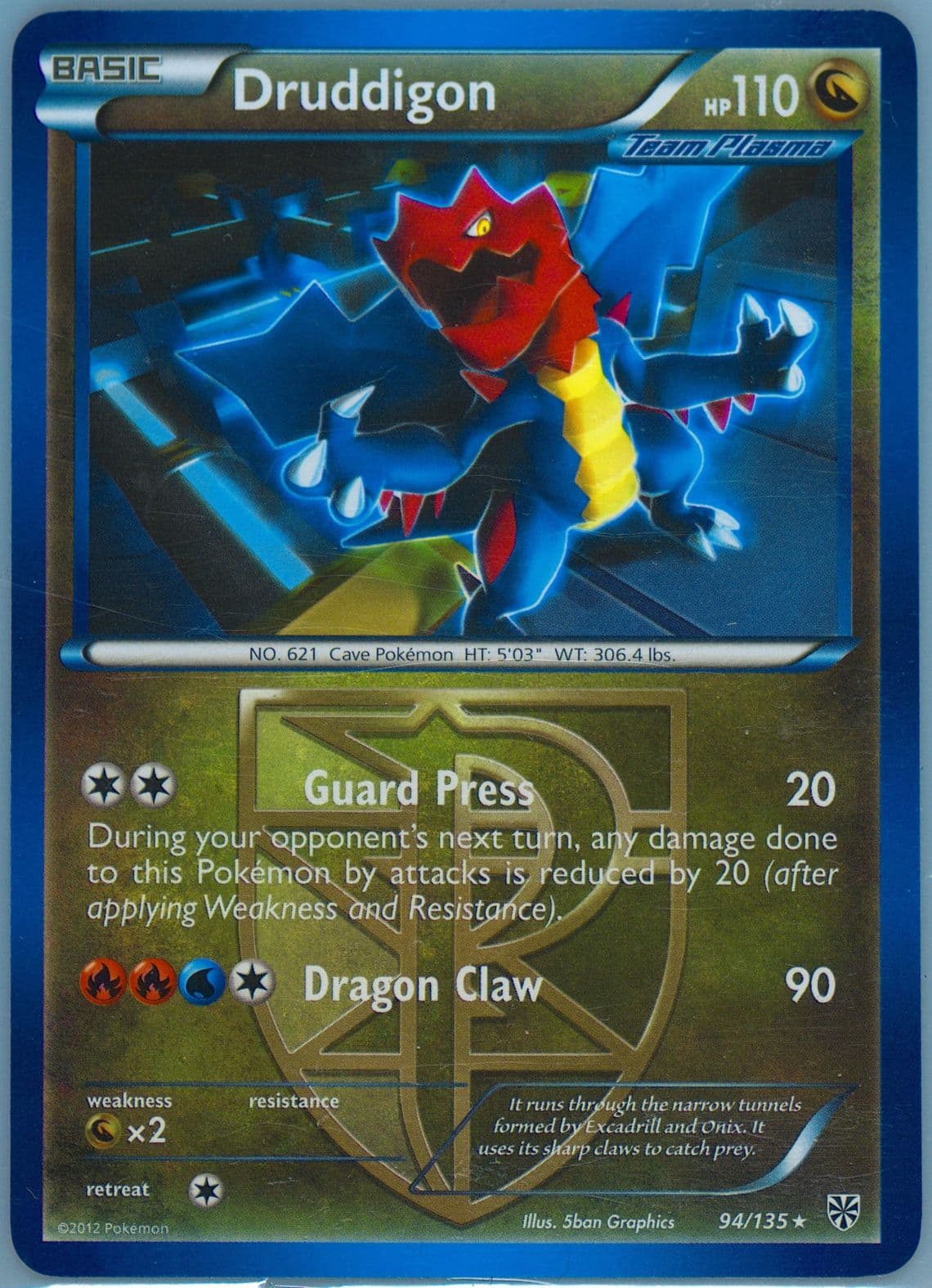 Druddigon (94) 2013 Pokemon Black & White Plasma Storm