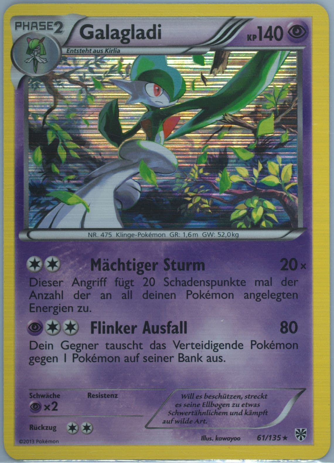 Galagladi-Holo German (61) 2013 Pokemon Black & White Plasma Storm