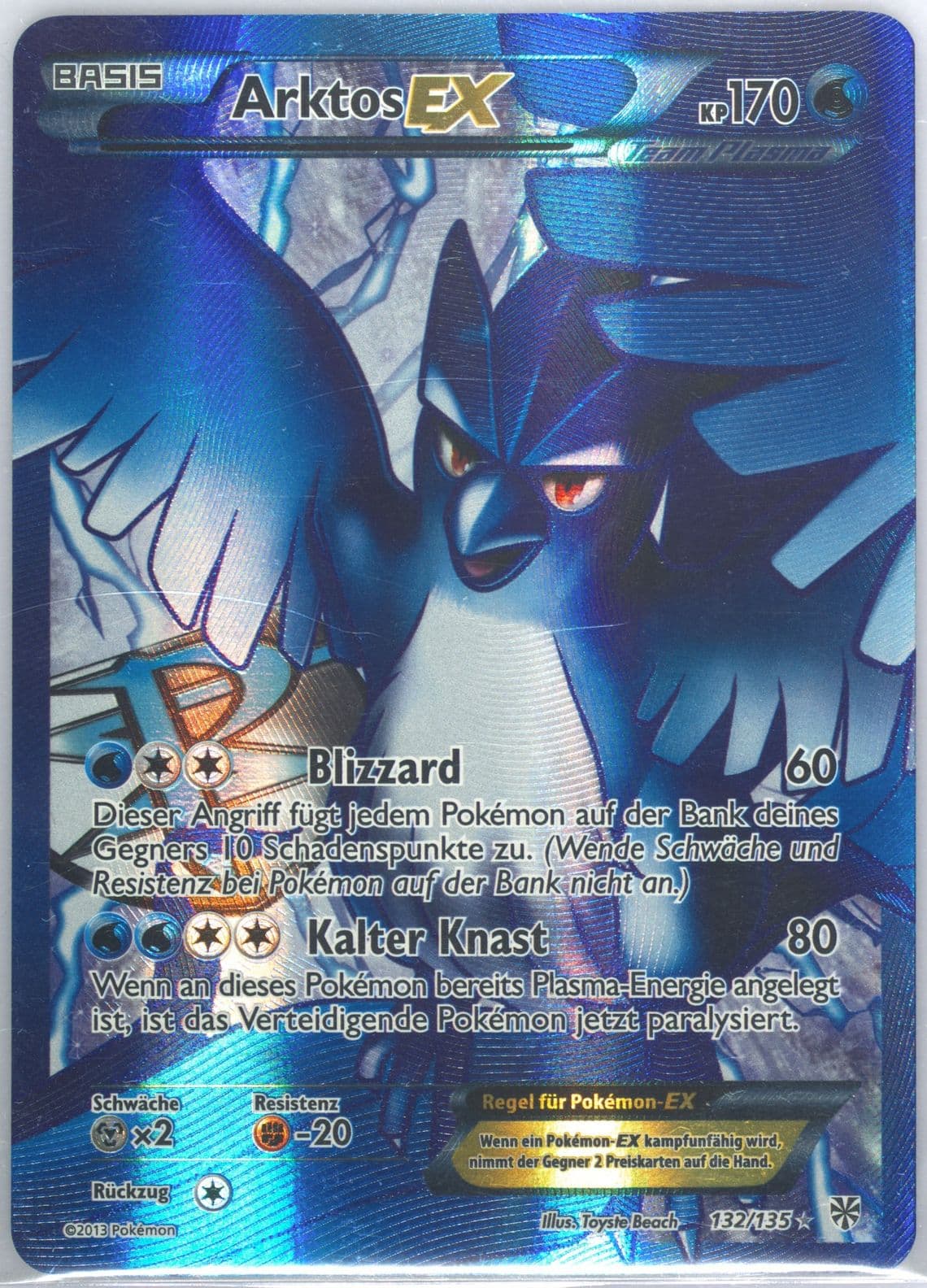 Full Art/Arktos EX German (132) 2013 Pokemon Black & White Plasma Storm