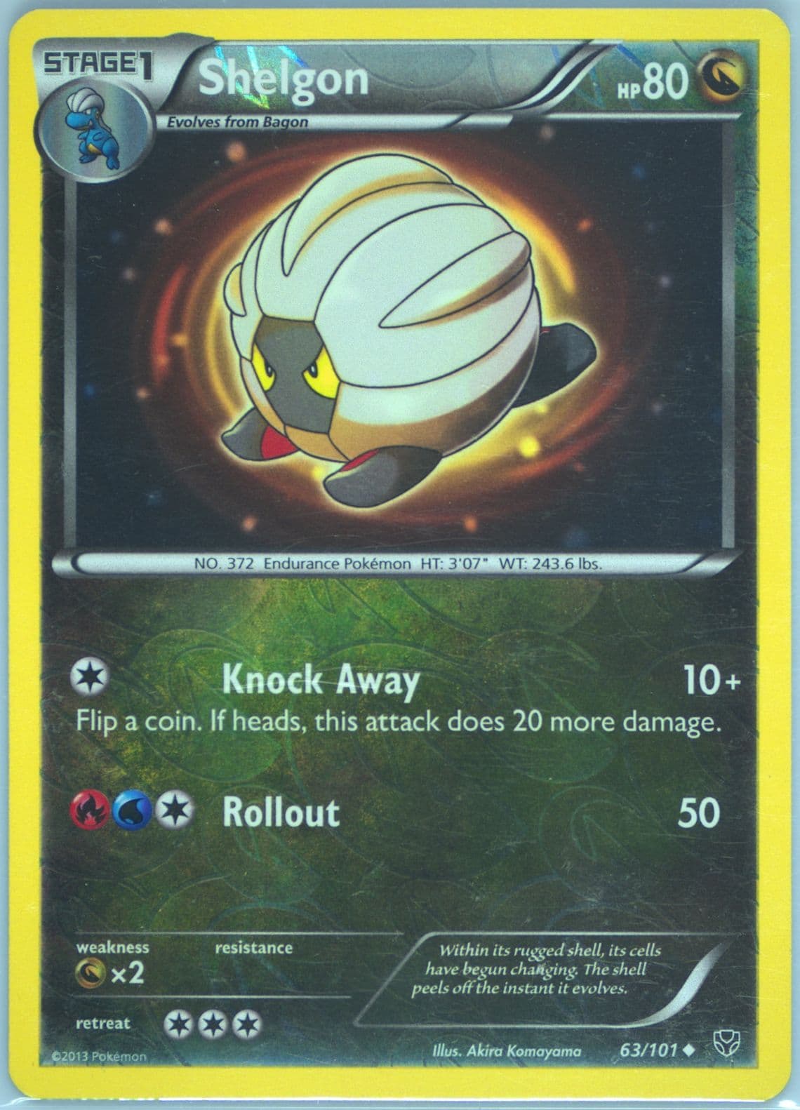 Shelgon-Reverse Foil (63) 2013 Pokemon Black & White Plasma Blast