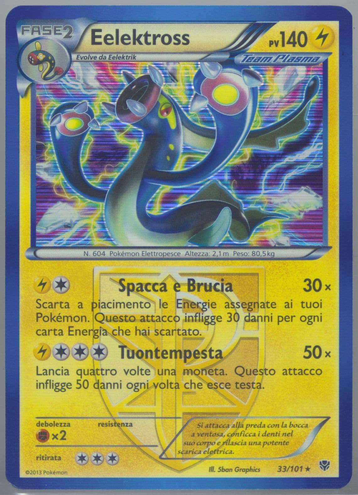 Eelektross-Holo Italian (33) 2013 Pokemon Black & White Plasma Blast
