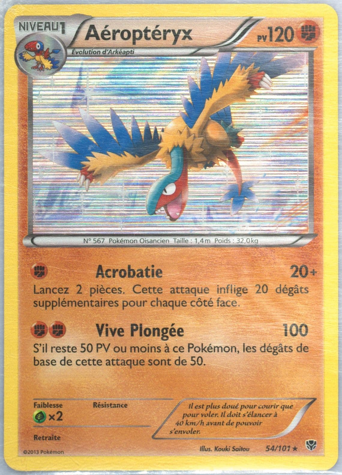 Aeropteryx-Holo French (54) 2013 Pokemon Black & White Plasma Blast