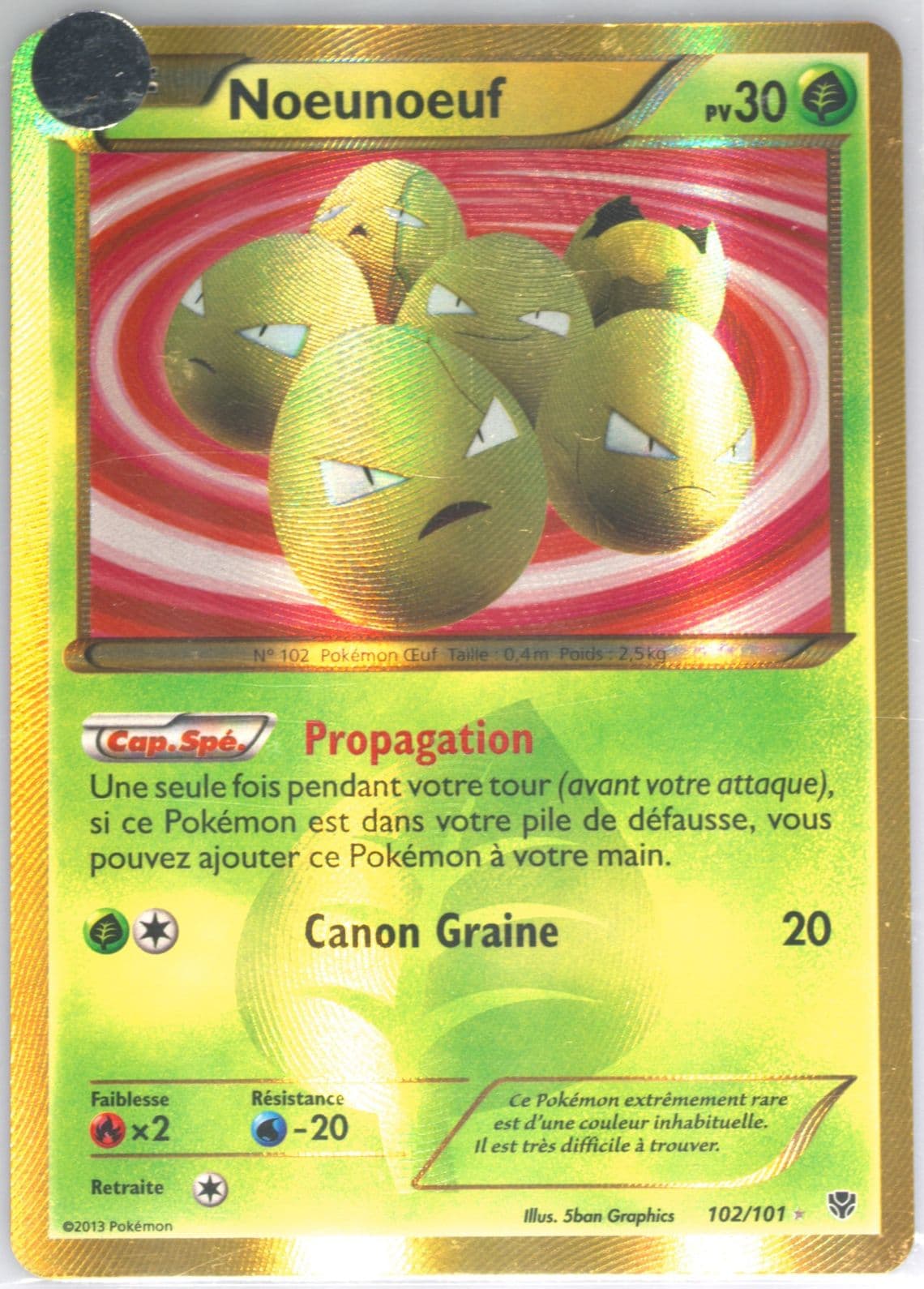 Noeunoeuf French (102) 2013 Pokemon Black & White Plasma Blast