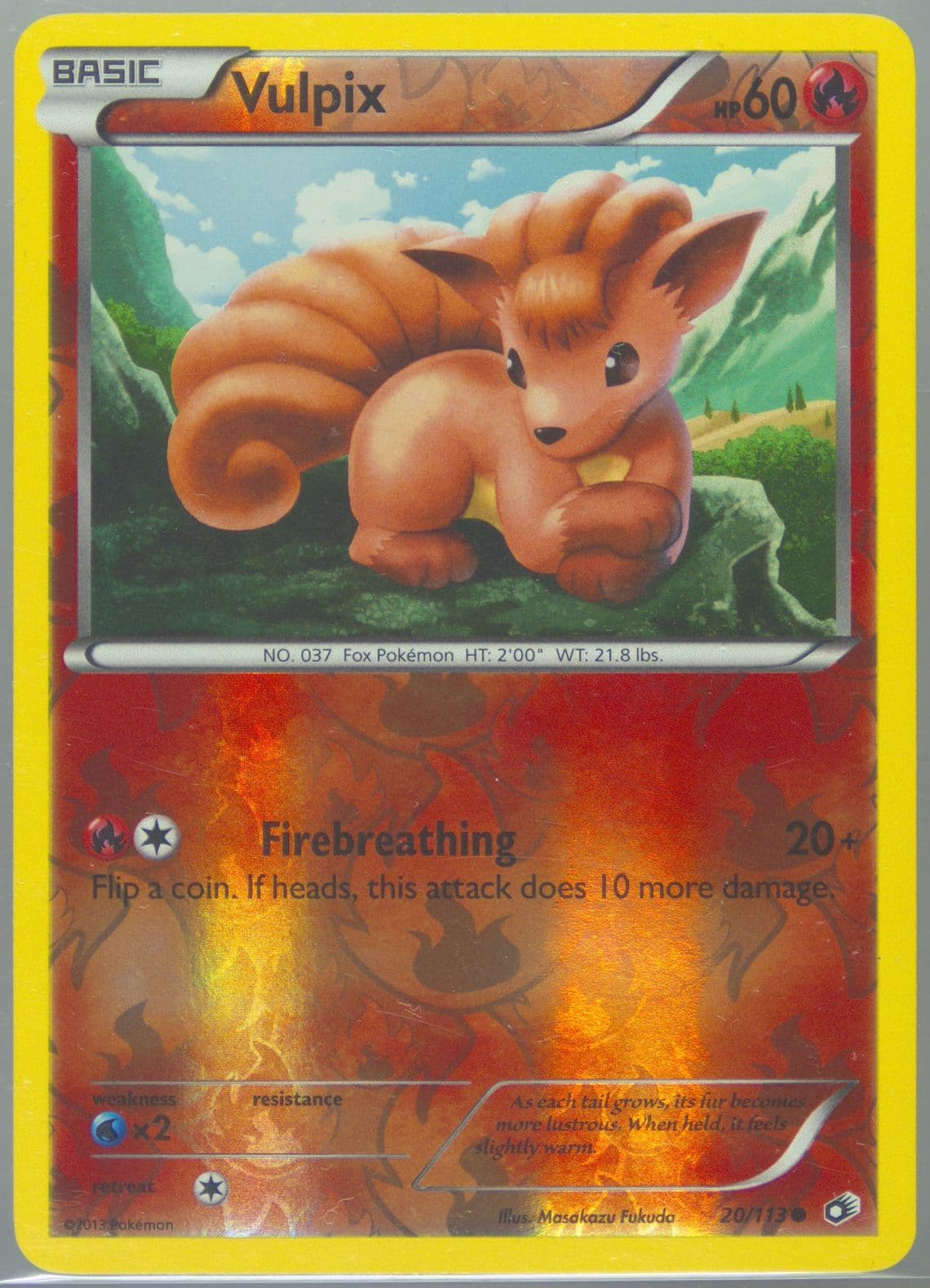 Vulpix-Reverse Foil (20) 2013 Pokemon Black & White Legendary Treasures
