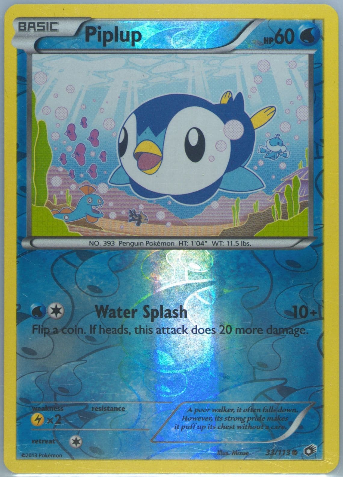 Piplup-Reverse Foil (33) 2013 Pokemon Black & White Legendary Treasures
