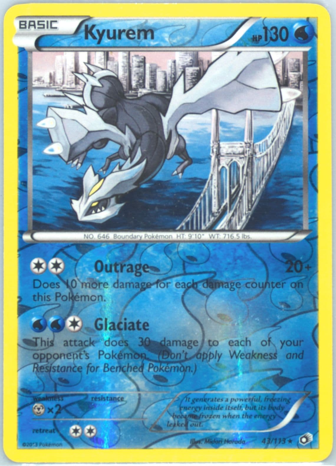 Kyurem-Reverse Foil (43) 2013 Pokemon Black & White Legendary Treasures