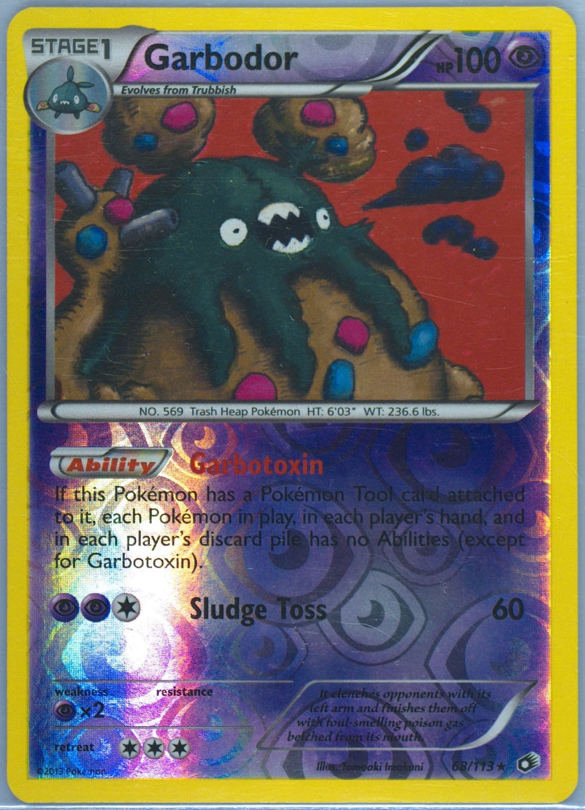 Garbodor-Reverse Foil (68) 2013 Pokemon Black & White Legendary Treasures
