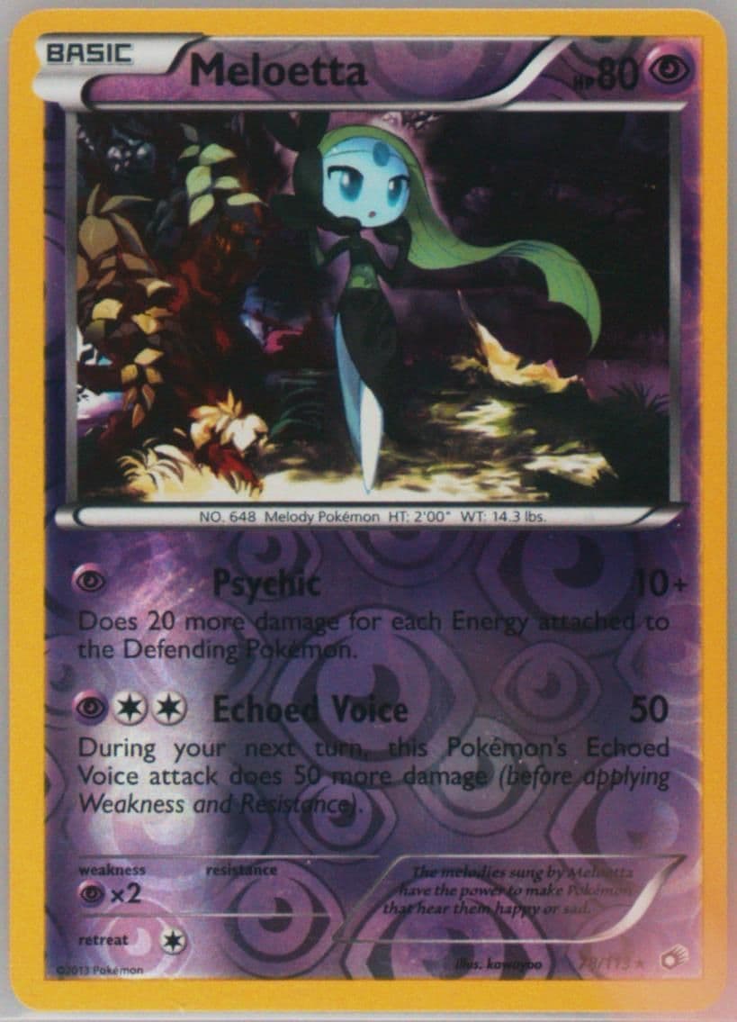 Meloetta-Reverse Foil (78) 2013 Pokemon Black & White Legendary Treasures