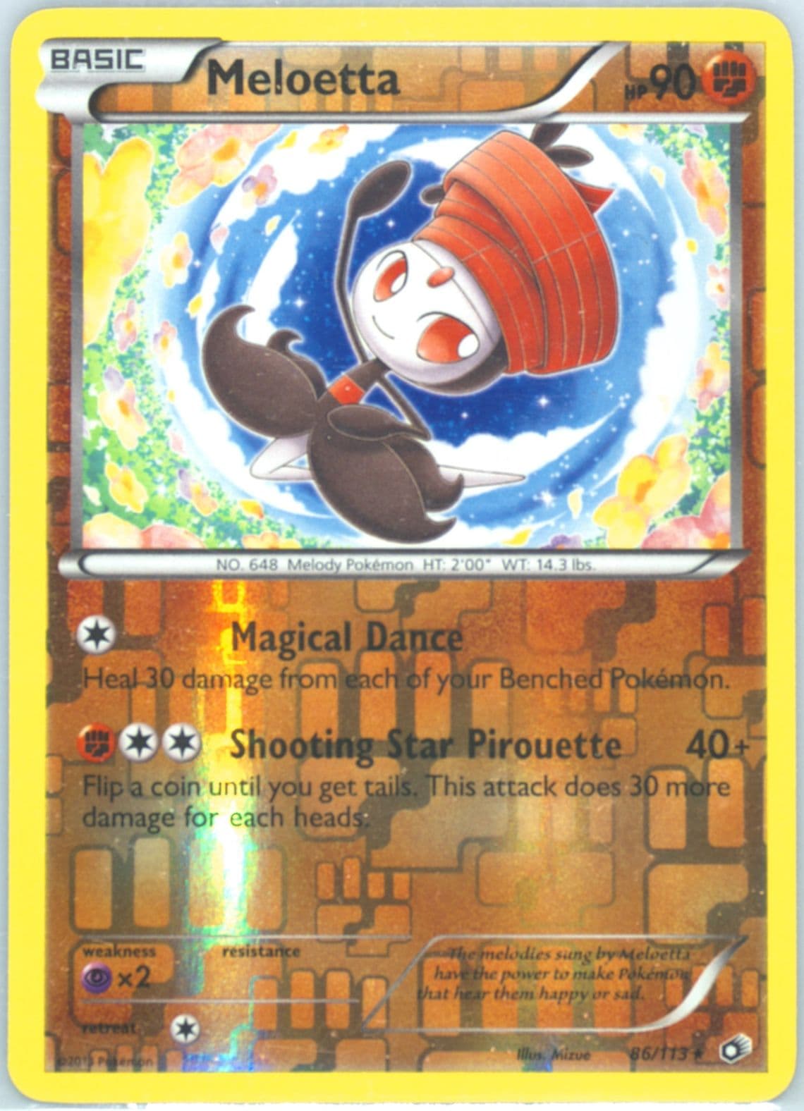 Meloetta-Reverse Foil (86) 2013 Pokemon Black & White Legendary Treasures