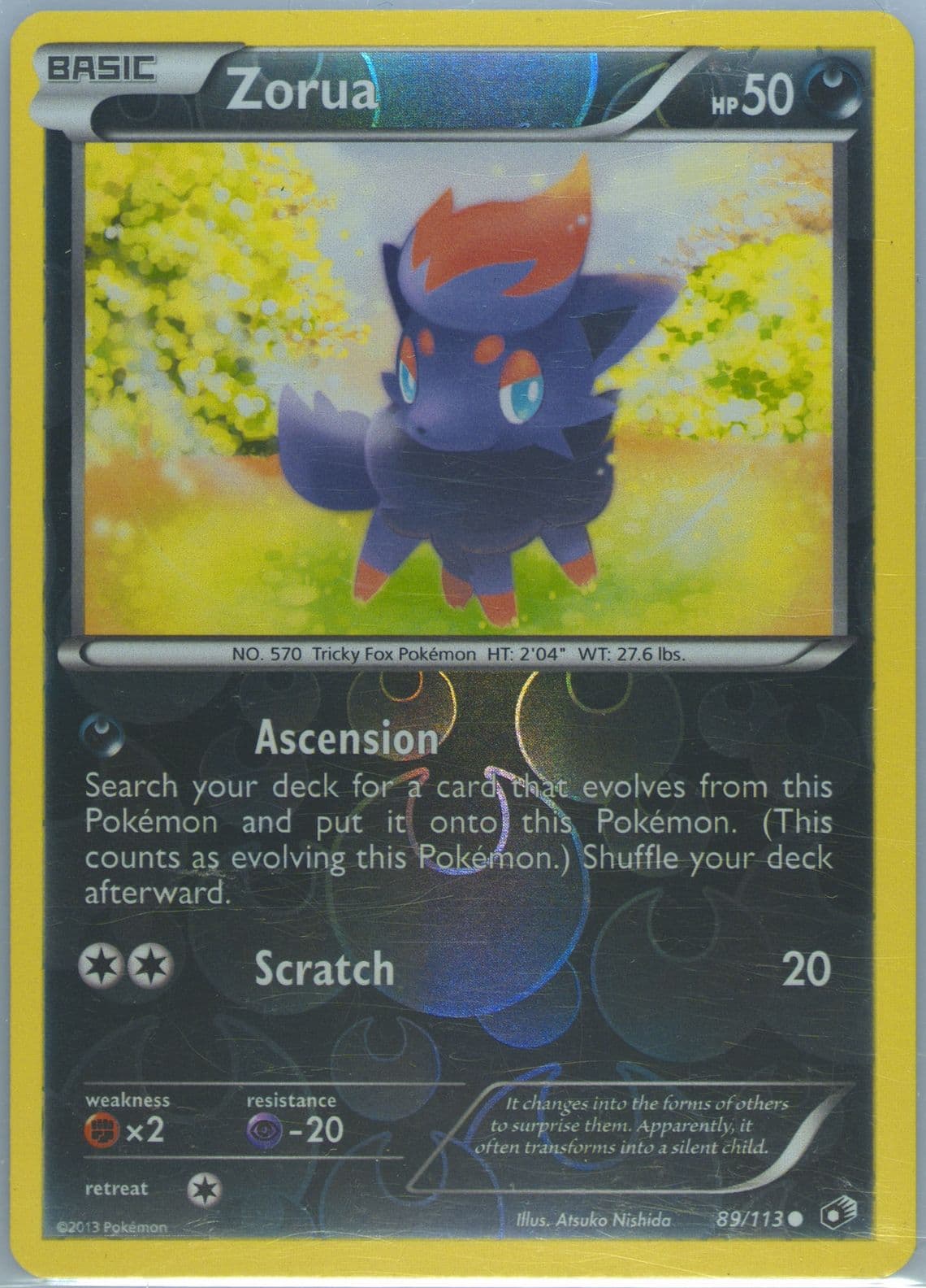 Zorua-Reverse Foil (89) 2013 Pokemon Black & White Legendary Treasures