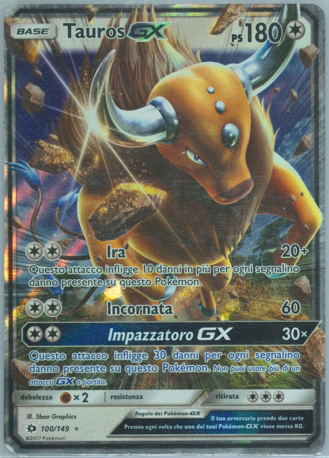 Tauros GX Italian (100) 2017 Pokemon Sun & Moon