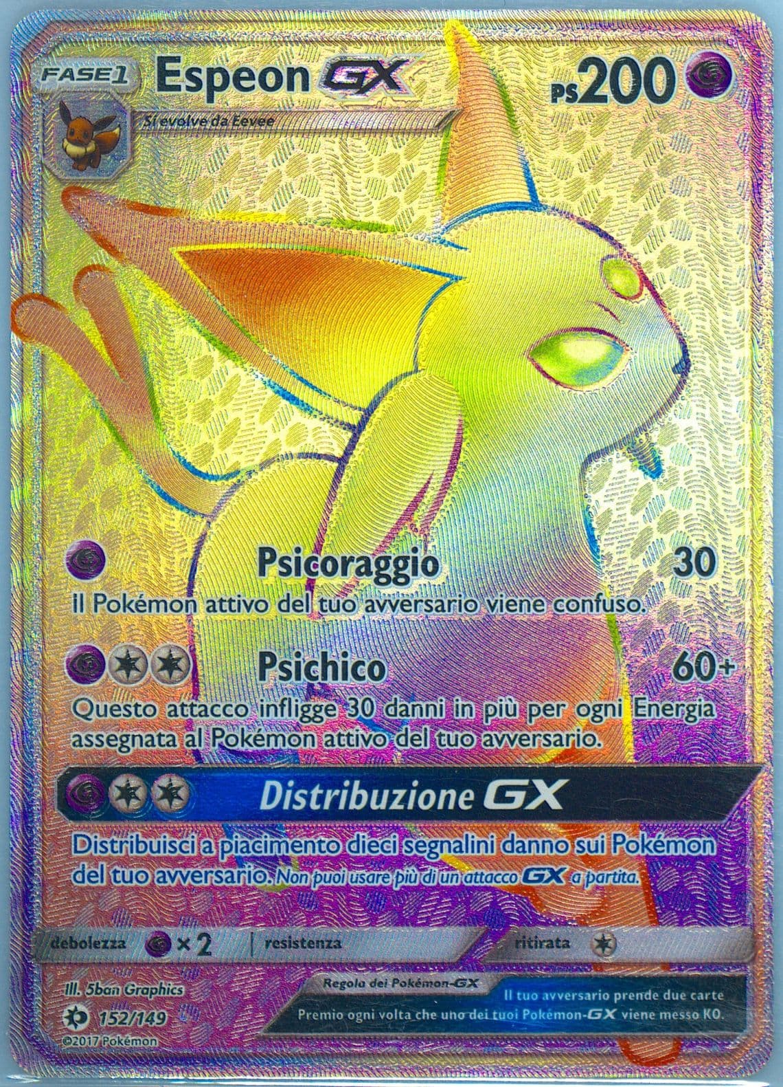 Full Art/Espeon GX Italian-Secret (152) 2017 Pokemon Sun & Moon