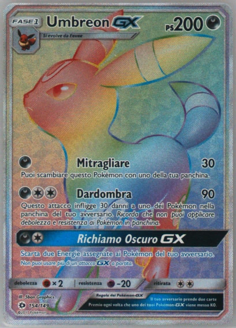 Full Art/Umbreon GX Italian-Secret (154) 2017 Pokemon Sun & Moon