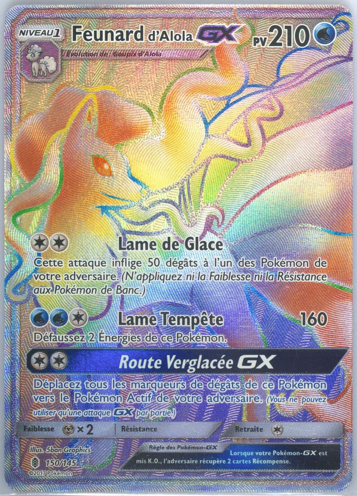 Full Art/Feunard D'Alola GX French-Secret (150) 2017 Pokemon Sun & Moon Guardians Rising