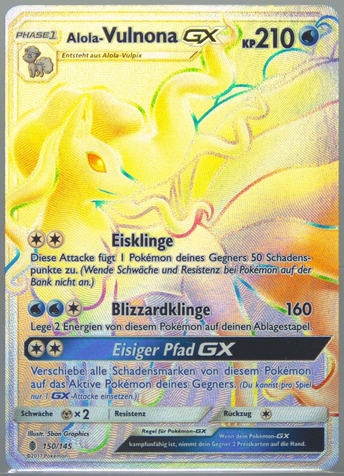 Full Art/Alola-Vulnona GX German-Secret (150) 2017 Pokemon Sun & Moon Guardians Rising