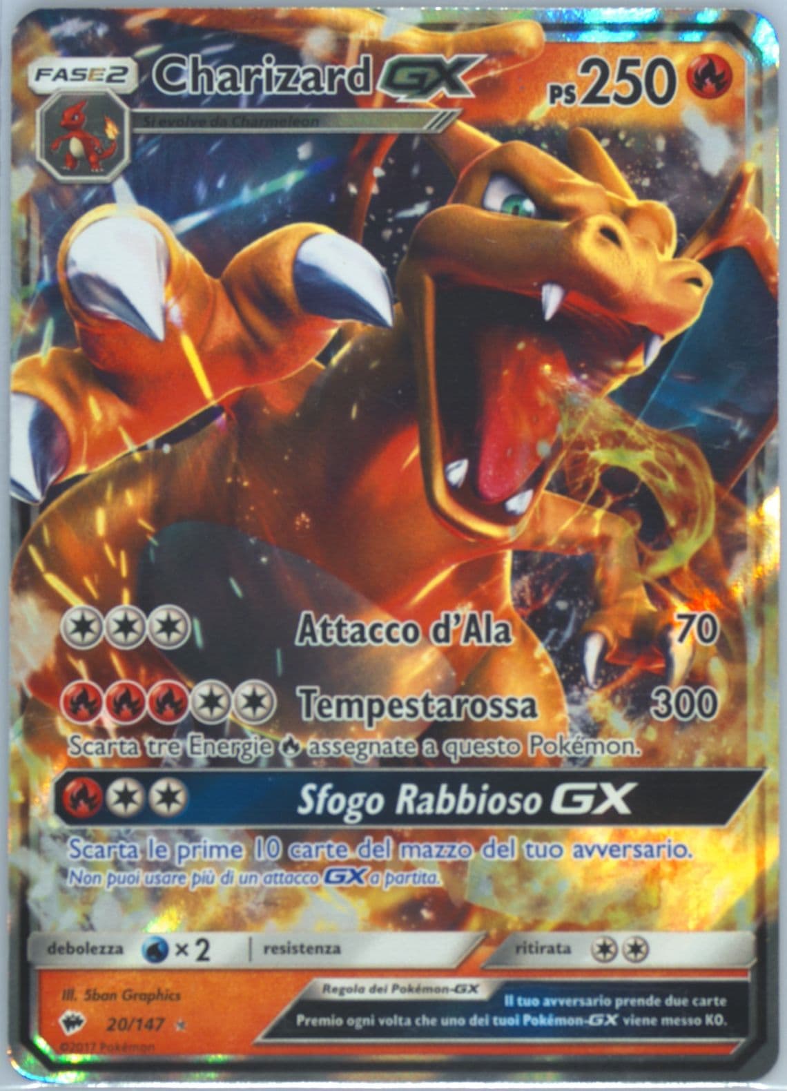Charizard GX Italian (20) 2017 Pokemon Sun & Moon Burning Shadows