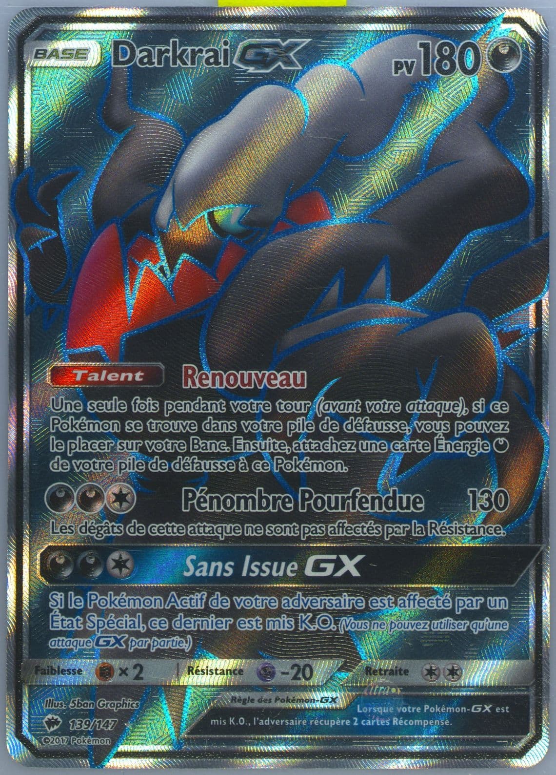 Full Art/Darkrai GX French (139) 2017 Pokemon Sun & Moon Burning Shadows
