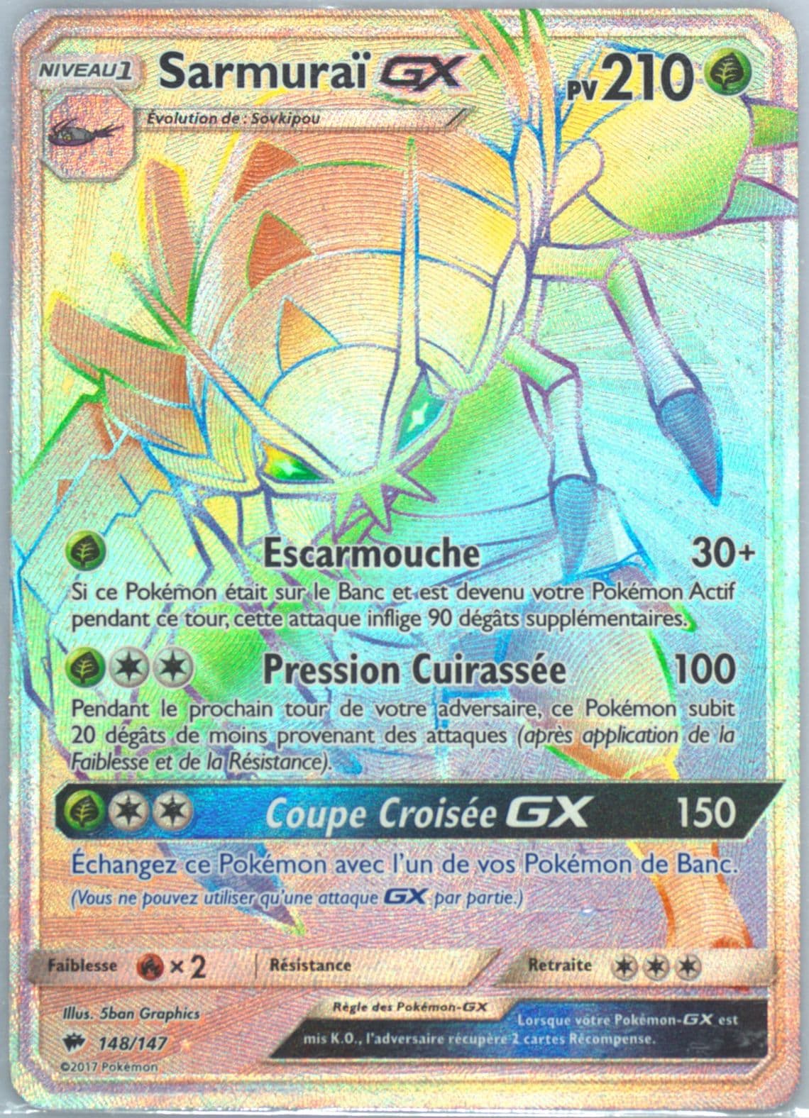 Full Art/Sarmurai GX French-Secret (148) 2017 Pokemon Sun & Moon Burning Shadows