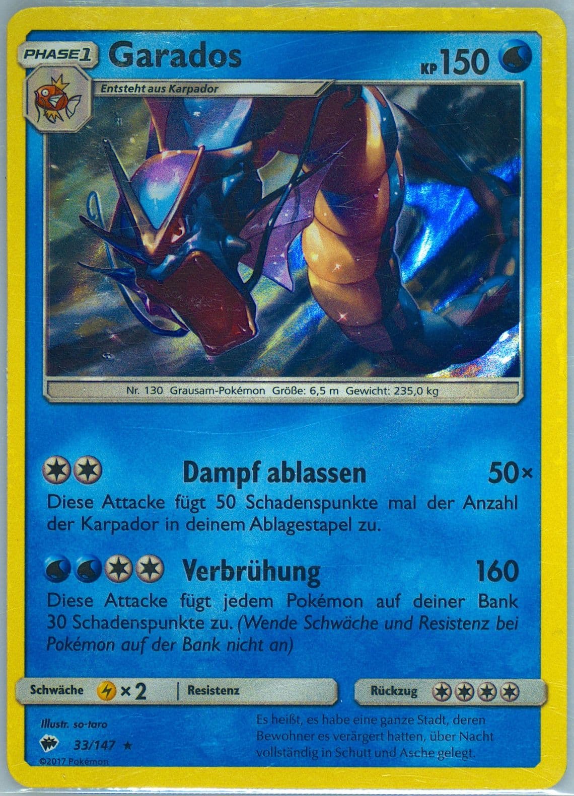 Garados-Holo German (33) 2017 Pokemon Sun & Moon Burning Shadows