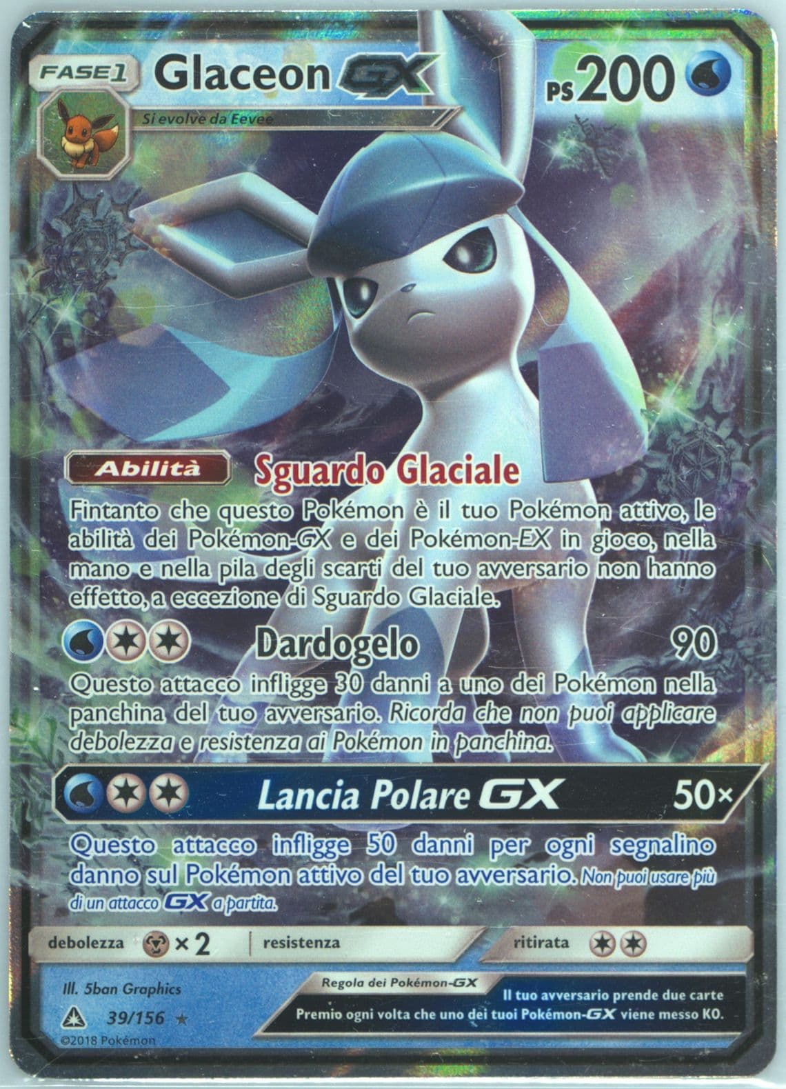 Glaceon GX Italian (39) 2018 Pokemon Sun & Moon Ultra Prism