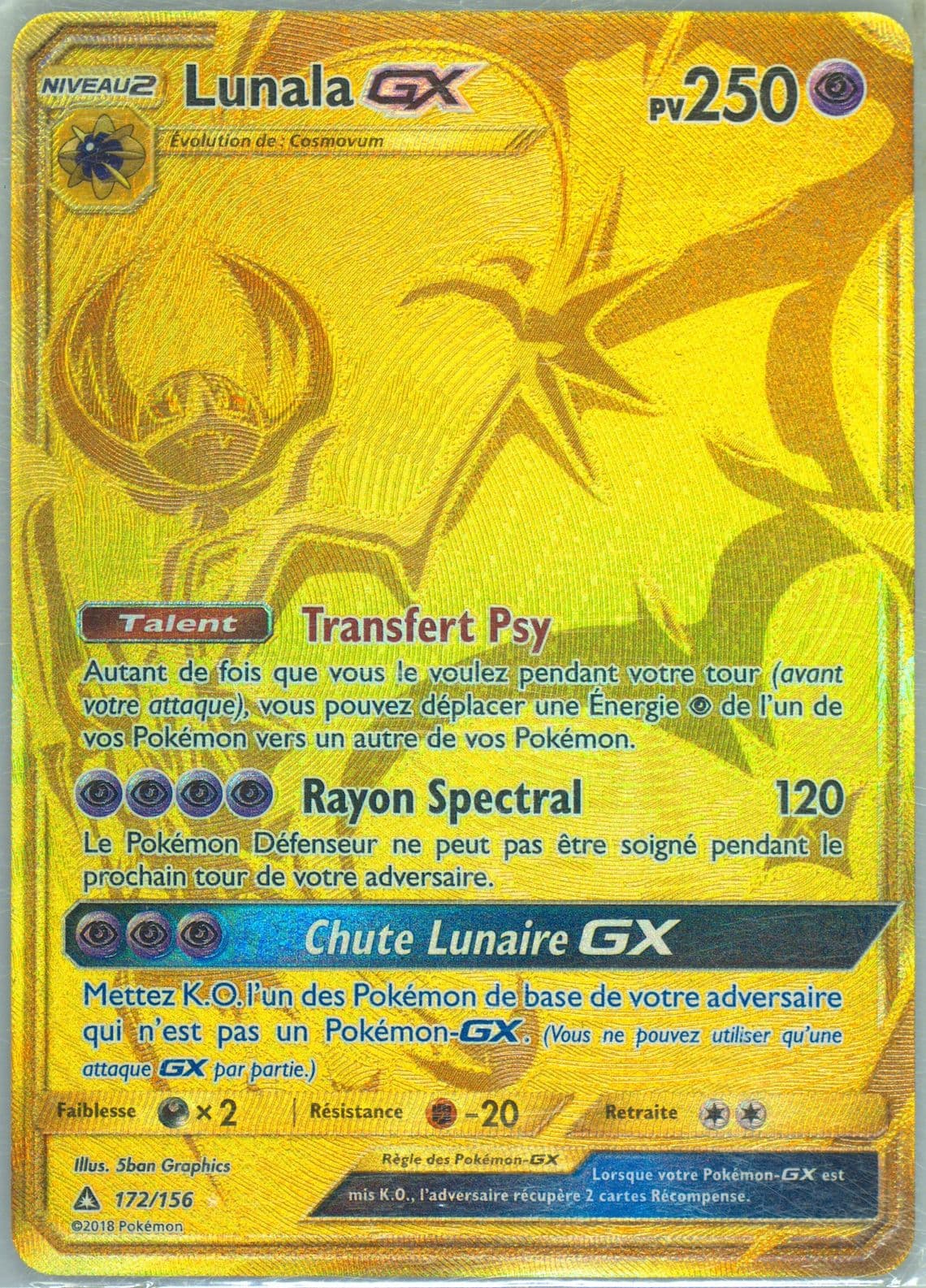 Full Art/Lunala GX French-Secret (172) 2018 Pokemon Sun & Moon Ultra Prism