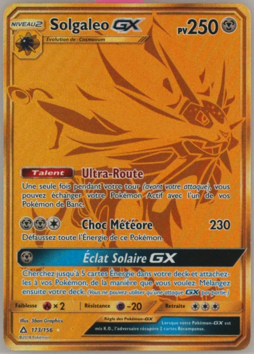 Full Art/Solgaleo GX French-Secret (173) 2018 Pokemon Sun & Moon Ultra Prism