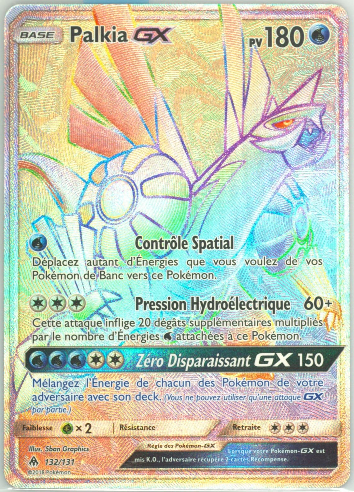 Full Art/Palkia GX French-Secret (132) 2018 Pokemon Sun & Moon Forbidden Light
