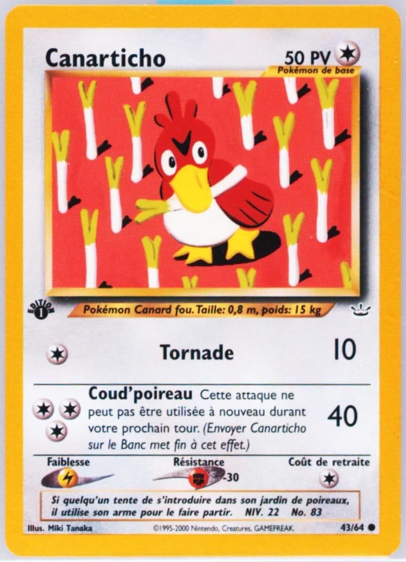 Canarticho 1st Edition (43) 2002 Pokemon French Neo Revelation