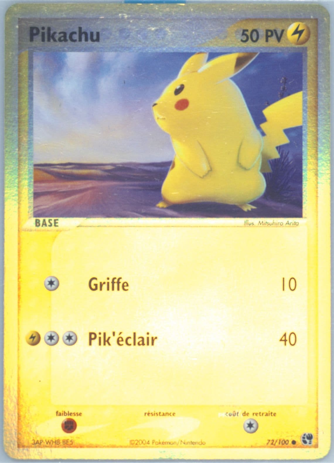 Pikachu-Reverse Foil (72) 2004 Pokemon French EX Sandstorm