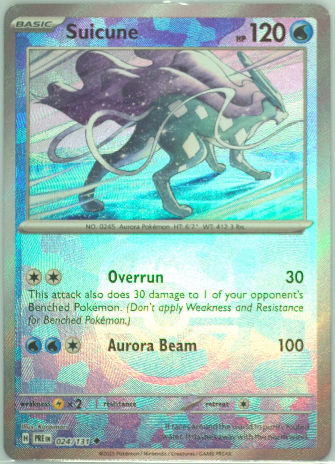 Suicune Master Ball Reverse Holo (024) 2025 Pokemon Pre EN-Prismatic Evolutions