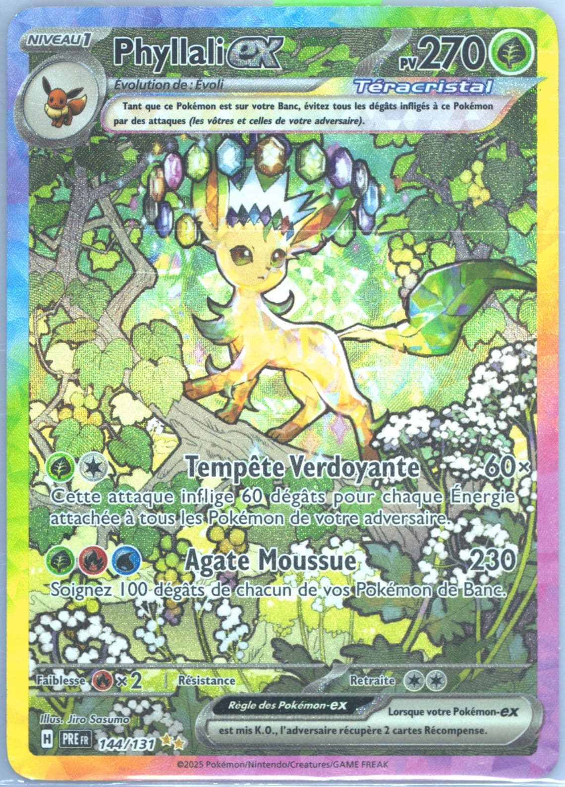 Leafeon EX Special Illustration Rare (144) 2025 Pokemon French Pre FR-Prismatic Evolutions