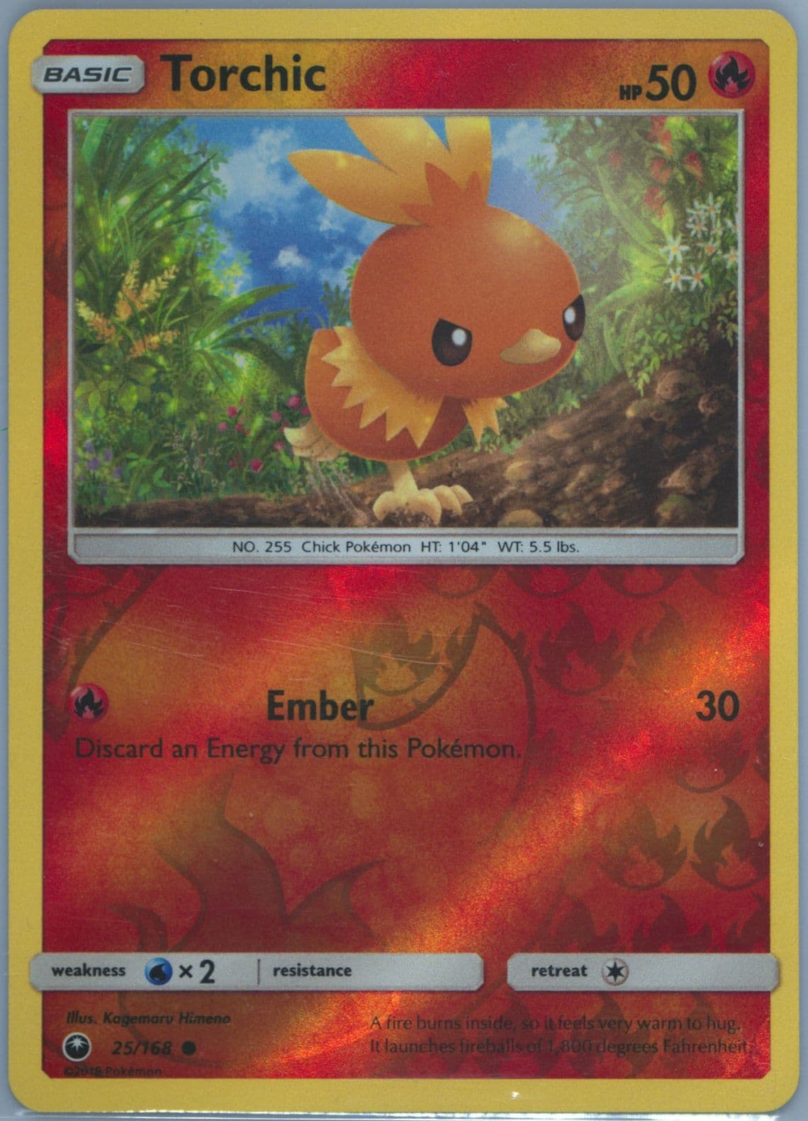 Torchic-Reverse Foil (25) 2018 Pokemon Sun & Moon Celestial Storm